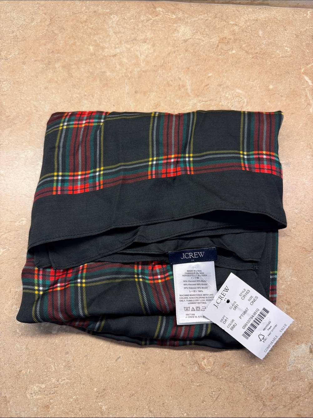 J. Crew Kids Black Plaid Skirt with Red and Green Tartan